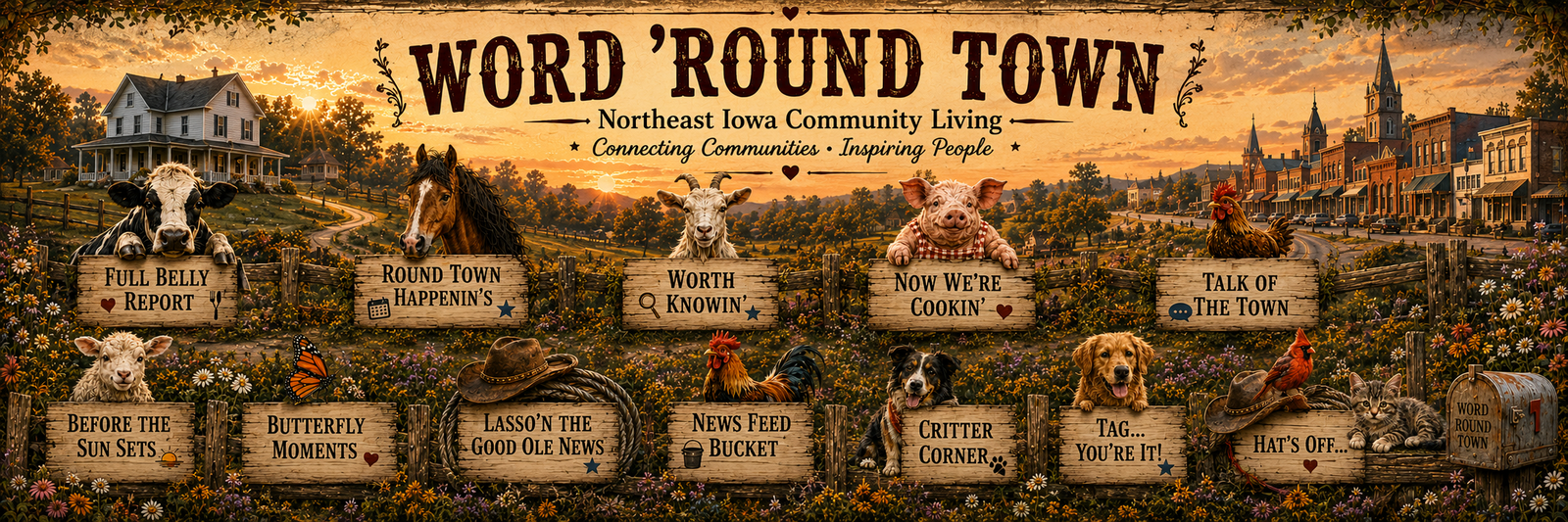 Word ‘Round Town Home Sign