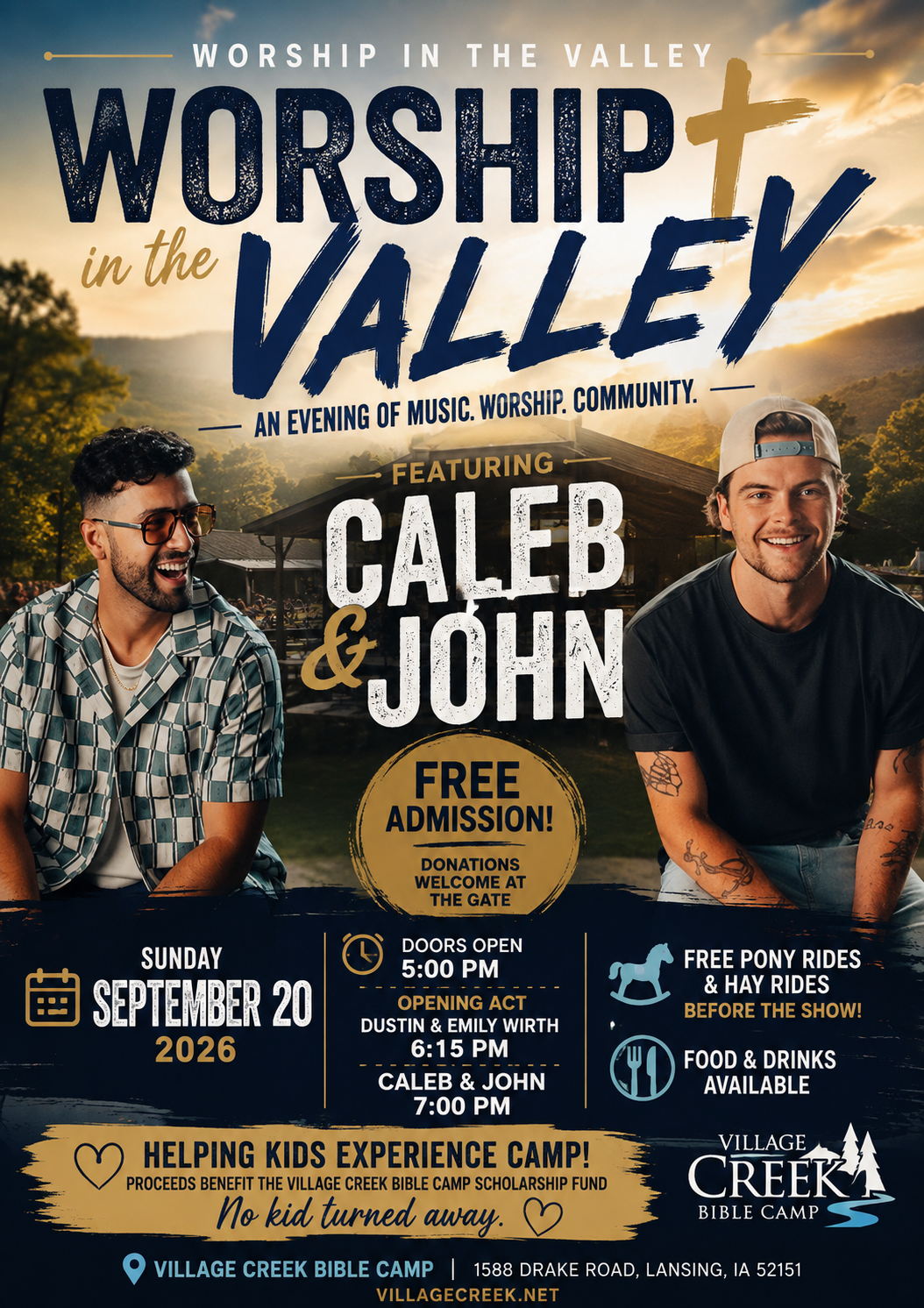 Worship in the Valley Brings Caleb & John to Lansing September 20